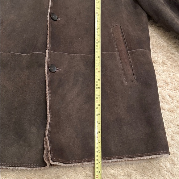 Men's Cole Haan Brown Shearling Coat - Picture 7 of 12